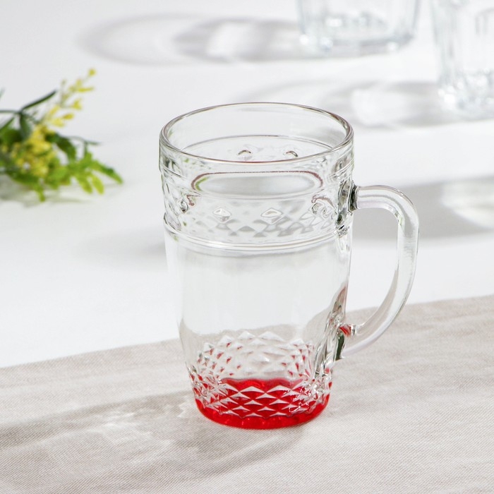 Кружка стеклянная, 400 мл, цвет МИКС