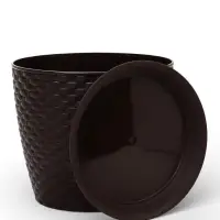 Горшок для цветов с поддоном &laquo;Ротанг&raquo;, 4.7 л, d=15 см, h=14 см, пластиковый, коричневый