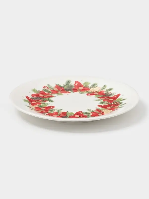 Тарелка Доляна «Новогоднее настроение», d=20.5 см, фарфор, белая
