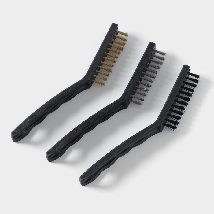 Набор щёток универсальных Доляна, 3 шт, 21×2×2,5 см, рабочая часть 8,5×1,5×1,5 см, цвет чёрный Набор щёток универсальных Доляна, 3 шт, 21×2×2,5 см, рабочая часть 8,5×1,5×1,5 см, цвет чёрный