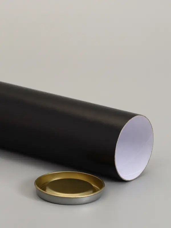 Тубус 63&times;350 мм (330 мм внутр. высота), под футболку, черная, картон, металлическая крышка