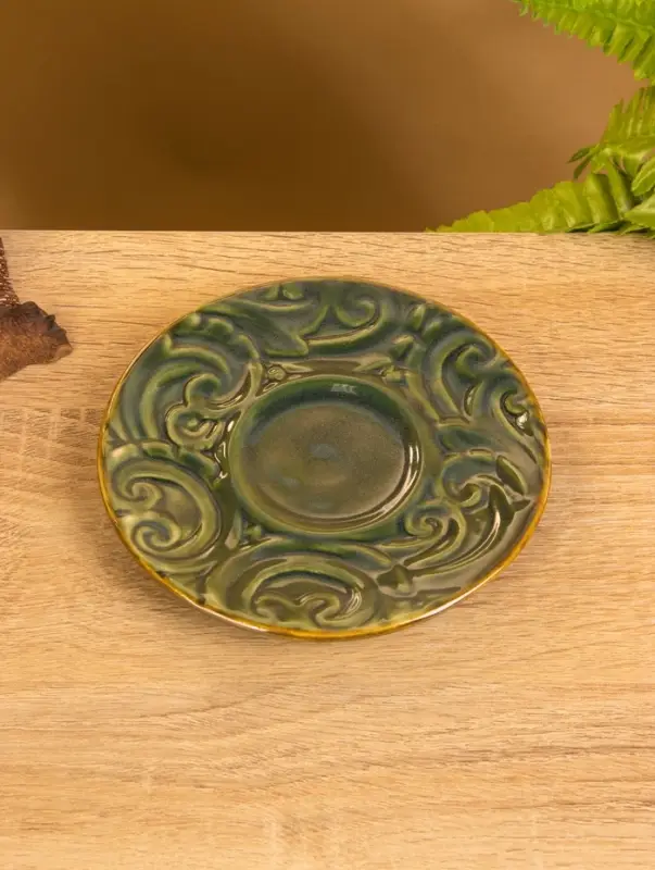 Чашка с блюдцем «Черепашка», 13×13×7 см, керамика, зелёная