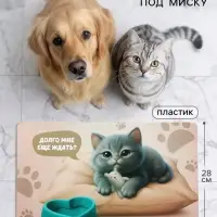 Коврик под миску &laquo;Котик недовольный&raquo;, 43&times;28 см