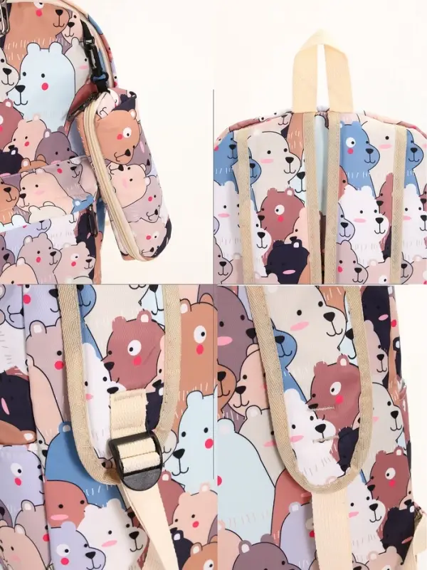 Рюкзак школьный &laquo;Мишки&raquo;, с пеналом, 29&times;12&times;41 см, разноцветный