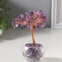 Сувенир "Дерево в стекле" 81 камень 5,5х5,5х12,5 см