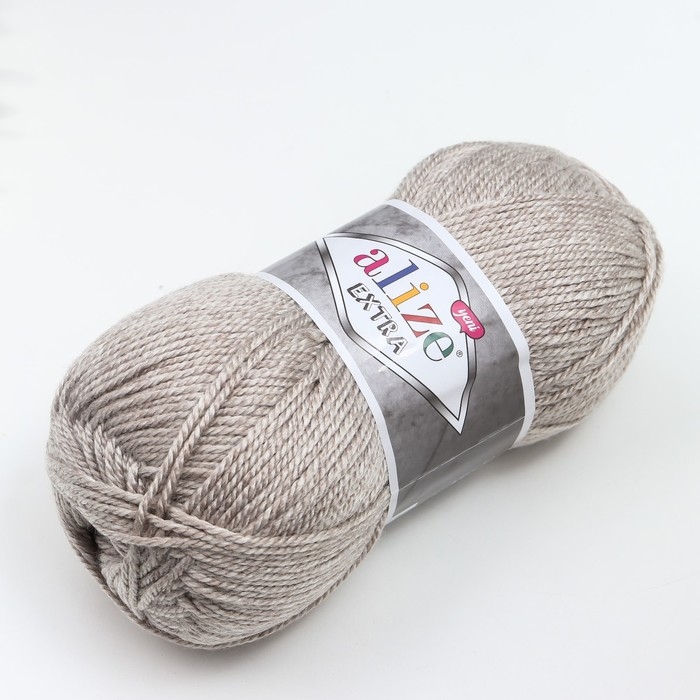 Пряжа для вязания спицами, крючком ALIZE, Extra, 100% акрил, 220 м/100 г, (152 беж меланж)