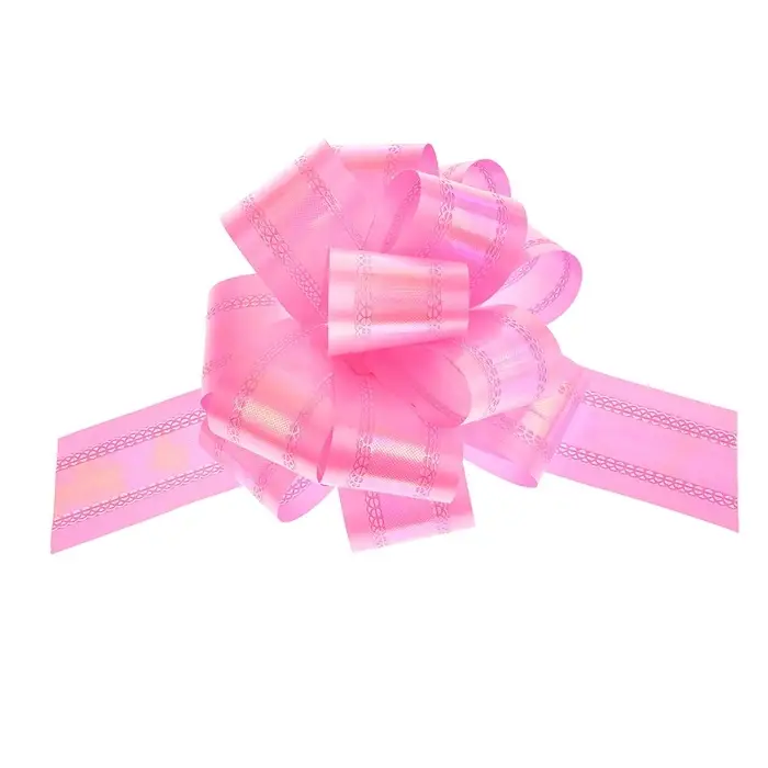 Подарочный бант - шар №5 перламутровый, розовый, для упаковки подарков