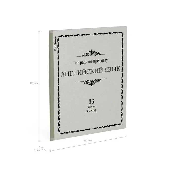 Тетрадь предметная АНГЛИЙСКИЙ ЯЗЫК, 36 листов в клетку, ErichKrause &laquo;Академкнига&raquo;, обложка мелованный картон, блок офсет 100% белизна, инфо-блок