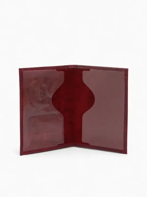 Обложка для паспорта, из натуральной кожи, бордовая