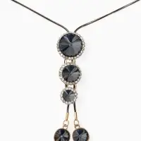 Кулон на цепочке &laquo;Оклахома&raquo;, L=85.5 см, серый в золоте