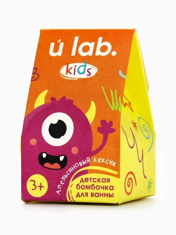 Бомбочка детская для ванны &laquo;Монстрики&raquo;, аромат апельсиновый кексик 40 г, URAL LAB