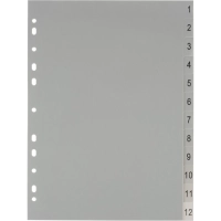 Разделитель листов из сер.пласт. с индексами Attache, А4, цифровой 1-12