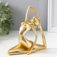 Фигурка полистоун &laquo;Обнажённая девушка-йог&raquo;, под золото, 6.2&times;16&times;15.5 см