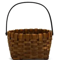 Корзина плетёная для хранения, 22&times;15&times;12 см, ручка h=14 см, секвойя, коричневая