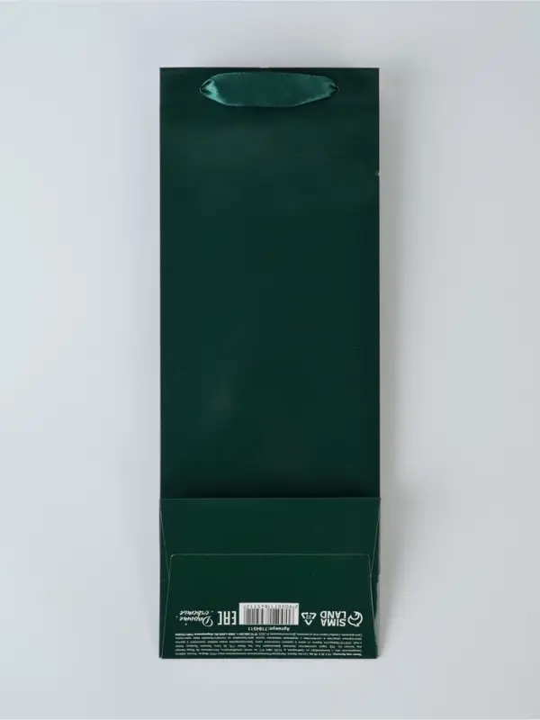 Пакет подарочный под бутылку, упаковка, &laquo;Изумруд&raquo;, 13&times;36&times;10 см