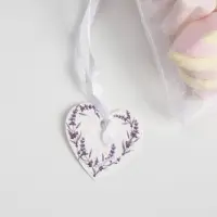 Мешочек подарочный органза белый «Лаванда», с шильдиком, 10 х 12 см +/- 1.5 см