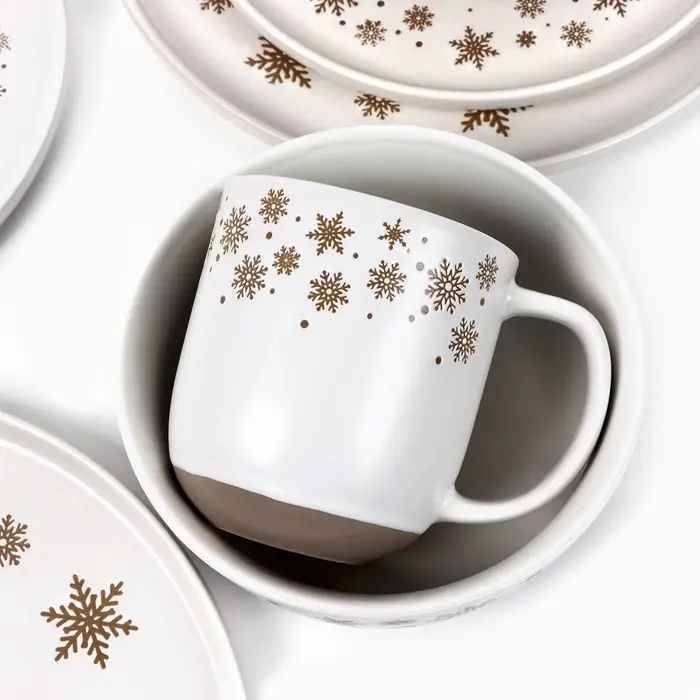 Тарелка новогодняя суповая &laquo;Снежная сказка&raquo;, 15&times;7 см, 700 мл, ручная работа