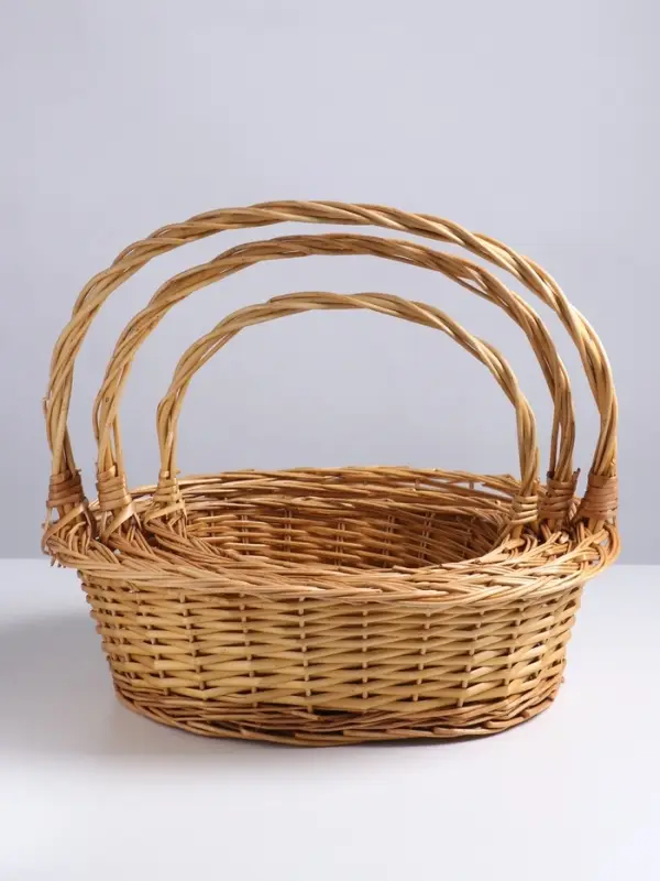 Набор корзин плетёных, 3 шт., 48&times;38&times;14&times;40/40&times;30&times;12&times;35/32&times;24&times;11&times;30 см, ива