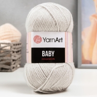 Пряжа для вязания спицами, крючком YarnArt, Baby, 100% акрил, 150 м/50 г, (855 св. серый)