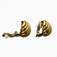 Клипсы "Винтаж" ракушка, цвет чернёное золото Клипсы "Винтаж" ракушка, цвет чернёное золото