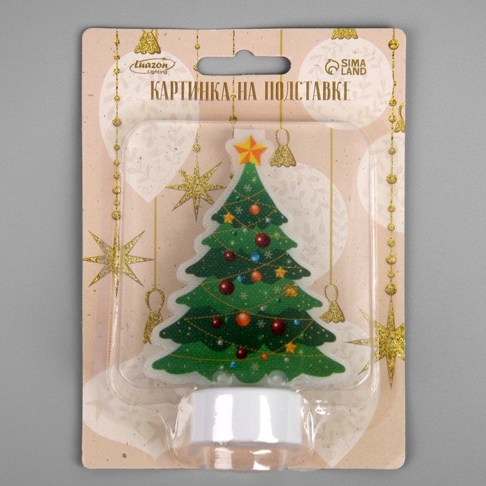 Световая картинка на подставке «Ёлочка» 11 см, батарейки, свечение тёплое белое Световая картинка на подставке «Ёлочка» 11 см, батарейки, свечение тёплое белое