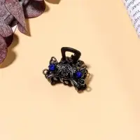 Крабик для волос &laquo;Чёрный с камешками&raquo;, 2.5 см, чёрный