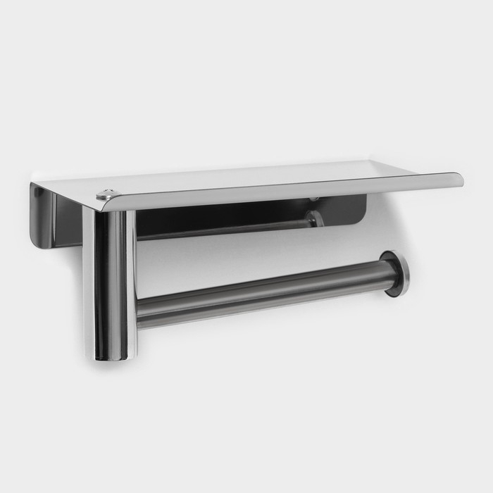 Держатель для туалетной бумаги с полочкой, 18×10×9 см, хром Держатель для туалетной бумаги с полочкой, 18×10×9 см, хром