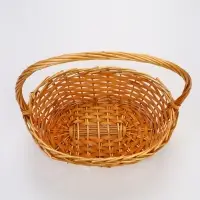Корзина плетёная для хранения, ива, с ручкой, 38&times;27&times;14 см, ручка h=18 см, цвет натуральный, Greengo
