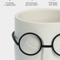 Кашпо для цветов со вставкой &laquo;Стив&raquo;, 650 мл, d=11.5 см, h=10.5 см, цвет белый ротанг