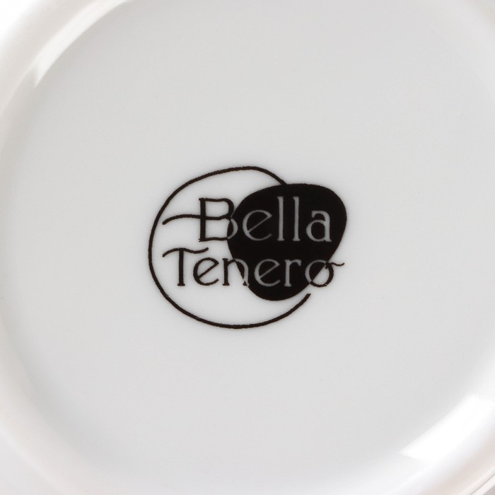 Набор банок фарфоровых для сыпучих продуктов с ложками на бамбуковой подставке BellaTenero &laquo;Герда&raquo;, 2 предмета: 300 мл, цвет белый