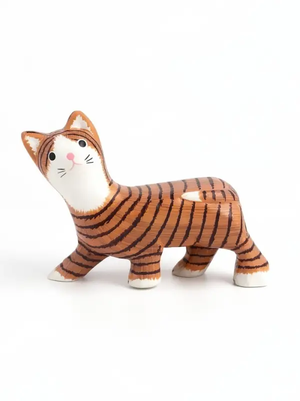Фигурка &laquo;Полосатая кошка&raquo;, 11&times;3&times;9 см, дерево, МИКС