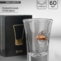 Стопка с пулей &laquo;Непробиваемая&raquo;, стекло, 60 мл