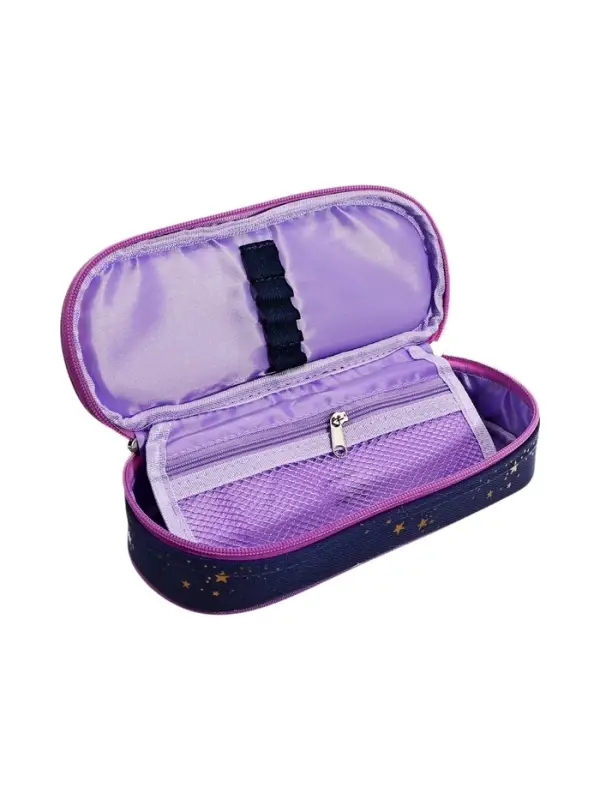 Пенал - футляр deVENTE Chiisana Hoshi, 80&times;210&times;50 мм, мягкий, на молнии, 1 отделение, текстиль, тёмно-синий