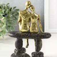 Сувенир полистоун "Абстракция. Парочка на скамейке" золото с серым 15,5х7,5х20,5 см Сувенир полистоун "Абстракция. Парочка на скамейке" золото с серым 15,5х7,5х20,5 см