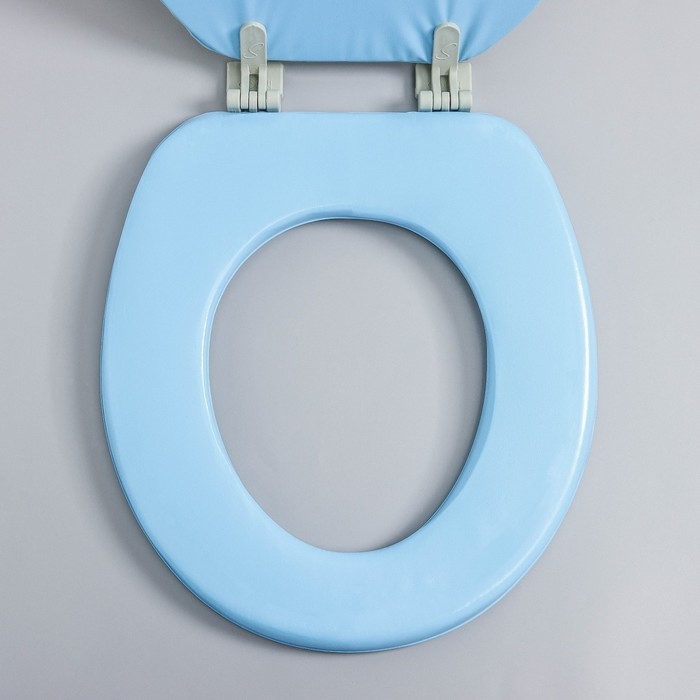Сиденье для унитаза с крышкой,Росспласт, 43×37 см, мягкое, голубое, МИКС Сиденье для унитаза с крышкой,Росспласт, 43×37 см, мягкое, голубое, МИКС