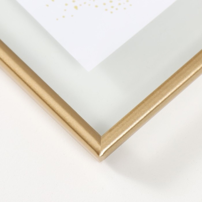 Фоторамка металл на 1 фото 10х15 см "Лофт. Строгие линии" золото 15,7х21х1 см