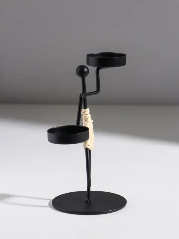 Подсвечник металл на 2 свечи  Подсвечник металл на 2 свечи "Аборигенка танцующая" d=4 см 10,5х8х16 см