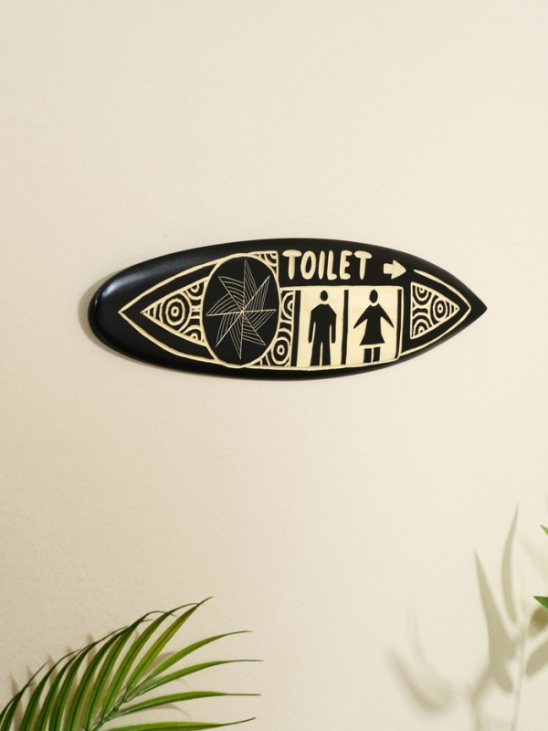 Панно  Панно "Доска для сёрфа "Туалет" дерево 40х11 см