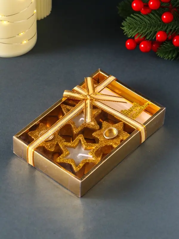 Набор свечей &laquo;Новогодние свечи и подсвечники&raquo;, 6 шт., 15&times;10&times;2.7 см