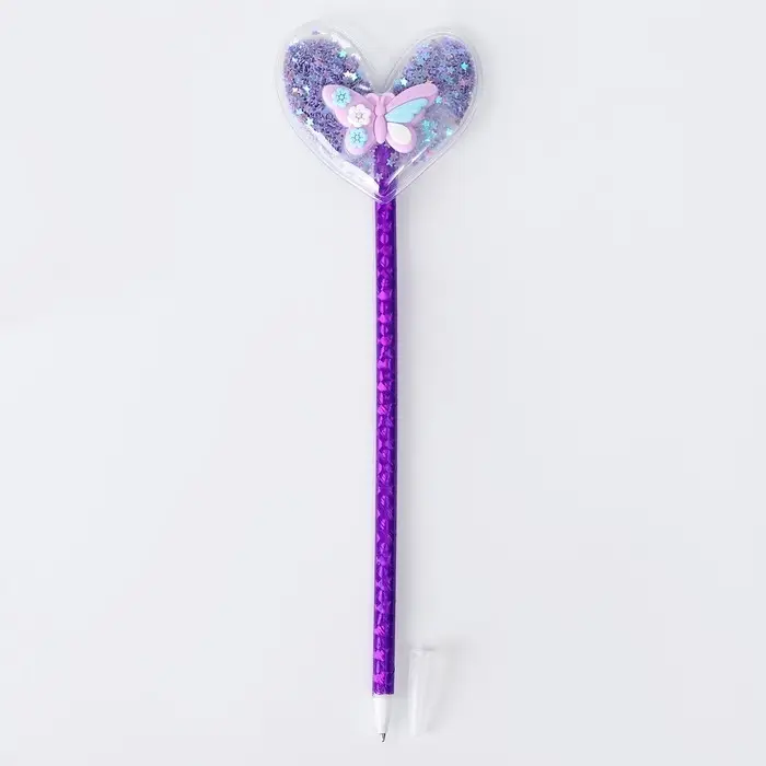 Ручка «Сердце с бабочкой», синие чернила, МИКС Ручка «Сердце с бабочкой», синие чернила, МИКС