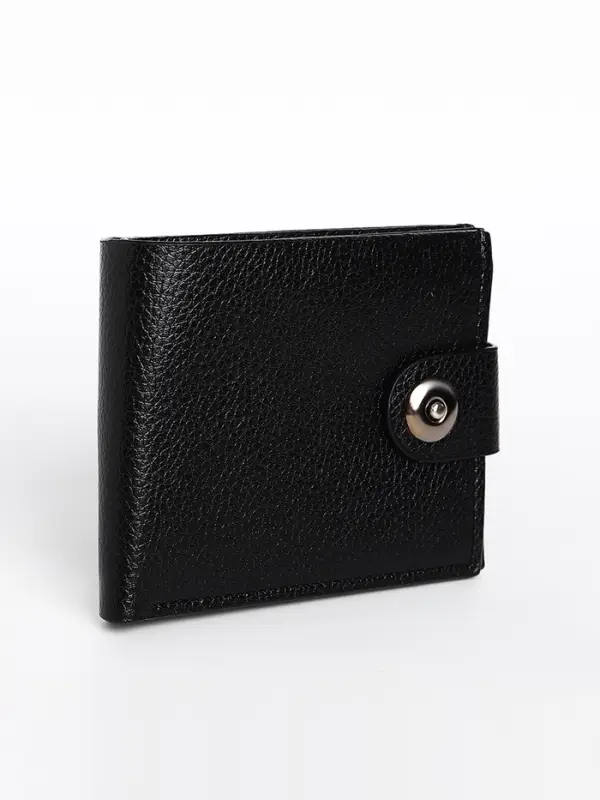 Портмоне мужское на магните, три отделения, флотер, чёрное