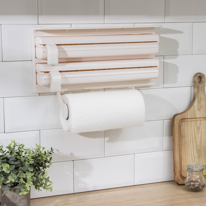 Органайзер для кухонных принадлежностей, 38×18×7 см, цвет бежевый Органайзер для кухонных принадлежностей, 38×18×7 см, цвет бежевый