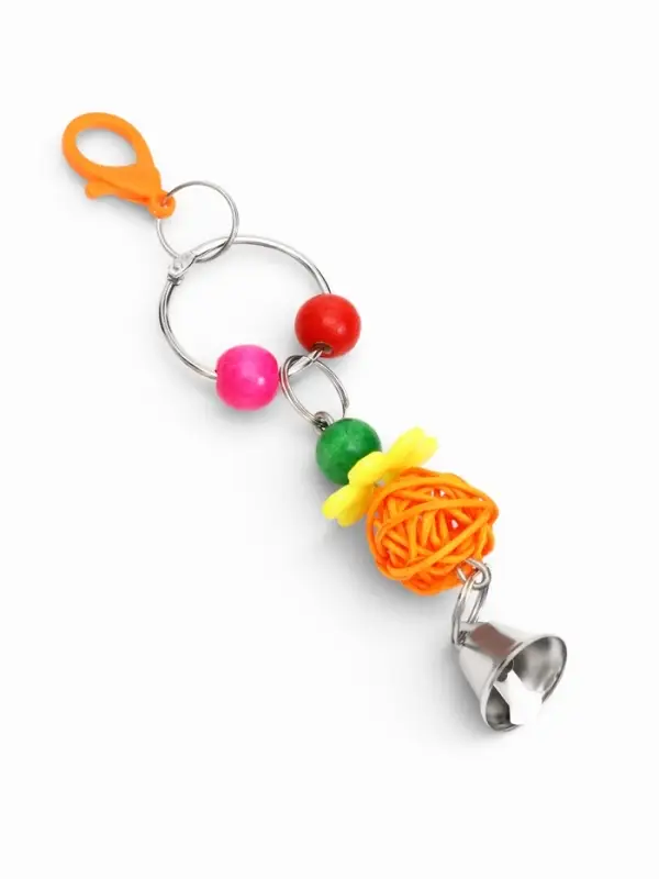 Игрушка для птиц "Шарики" с колокольчиками, 18 х 4,5 см, микс цветов
