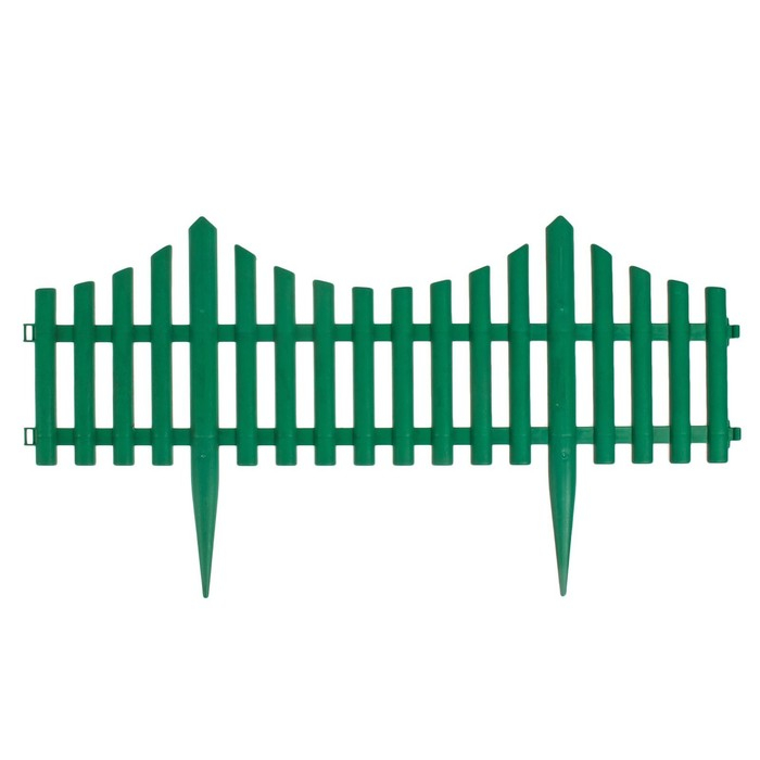Ограждение декоративное, 30 × 300 см, 5 секций, пластик, зелёное, Greengo