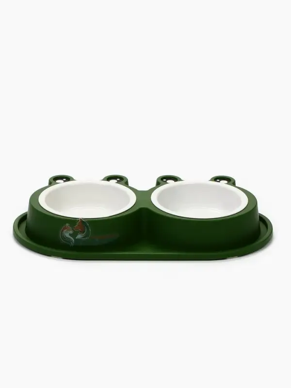 Миска двойная фигурная 29,5 х 14 х 4 см, зелёная Миска двойная фигурная 29,5 х 14 х 4 см, зелёная