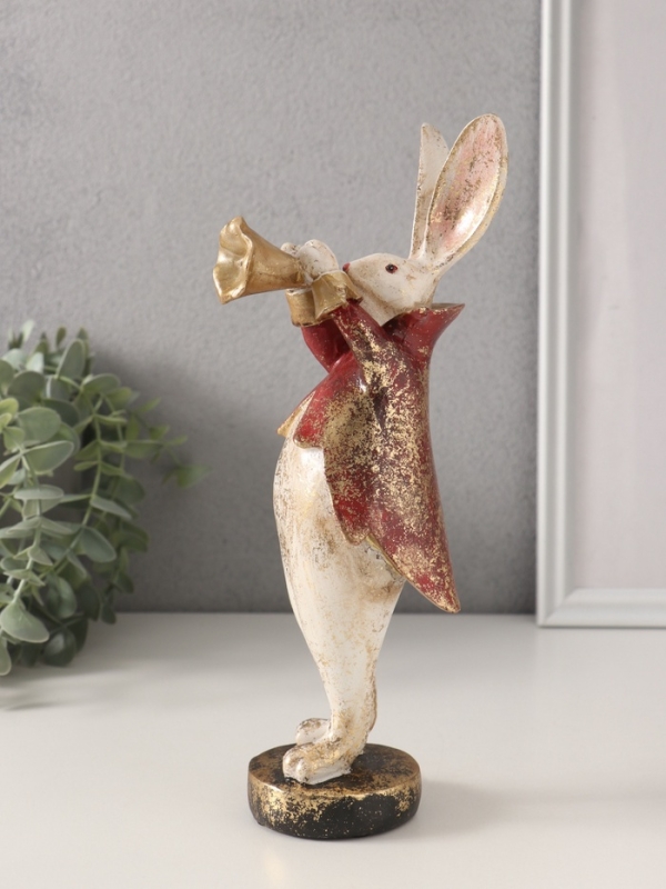 Сувенир полистоун Сувенир полистоун "Кролик в пиджаке с трубой" 7,5х9х25 см