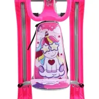 Снегокат Twiny 2+ с единорогом, со спинкой, с родительской ручкой, розовый, TW2-M/EP Nika Kids