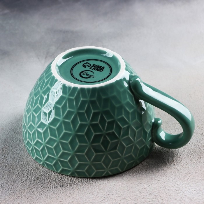 Кружка керамическая «Листья», 290 мл, цвет зелёный Кружка керамическая «Листья», 290 мл, цвет зелёный