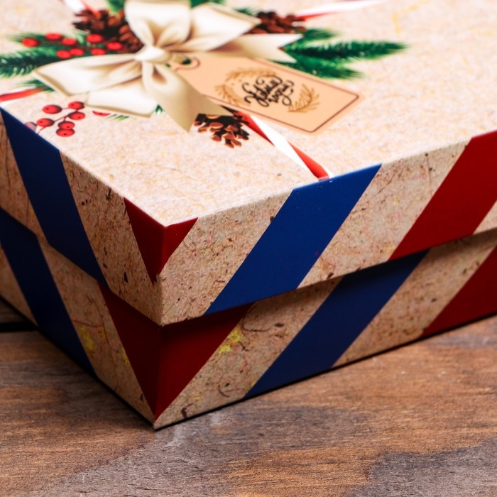 Новый год. Коробка подарочная новогодняя складная, Новый год. Коробка подарочная новогодняя складная, "Почта", 16,5 х 12,5 х 5,2 см