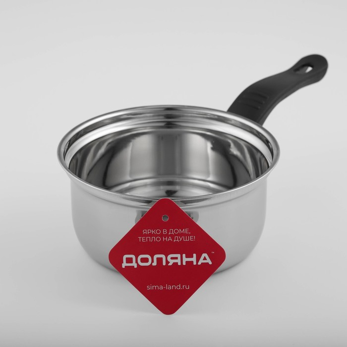 Сотейник из нержавеющей стали Доляна «Индия», 900 мл, d=15,5 см, пластиковая ручка, цвет серебряный Сотейник из нержавеющей стали Доляна «Индия», 900 мл, d=15,5 см, пластиковая ручка, цвет серебряный